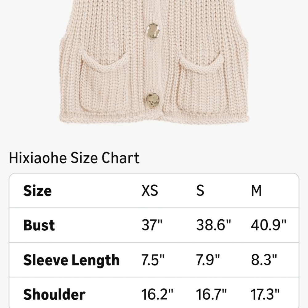 UEU. Women's Cream Knit Sweater Vest. Size M. NWT. - Picture 3 of 11